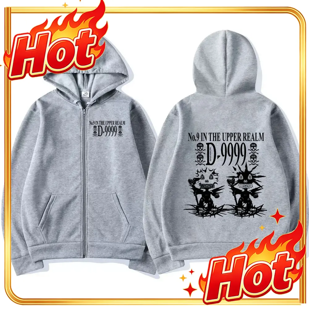 Mens Fashion Zip Up Hoodies - İsveçli Rapçi Bladee Skate Drain Gang