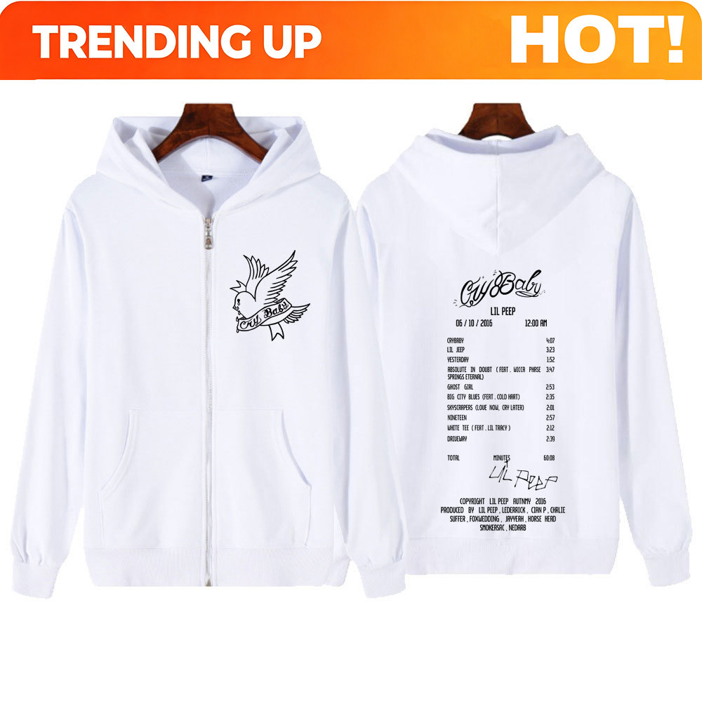 Rapper Lil Peep Cry Baby Albüm - Mens Fashion Zip Up Hoodies incelemesi ve fiyatı