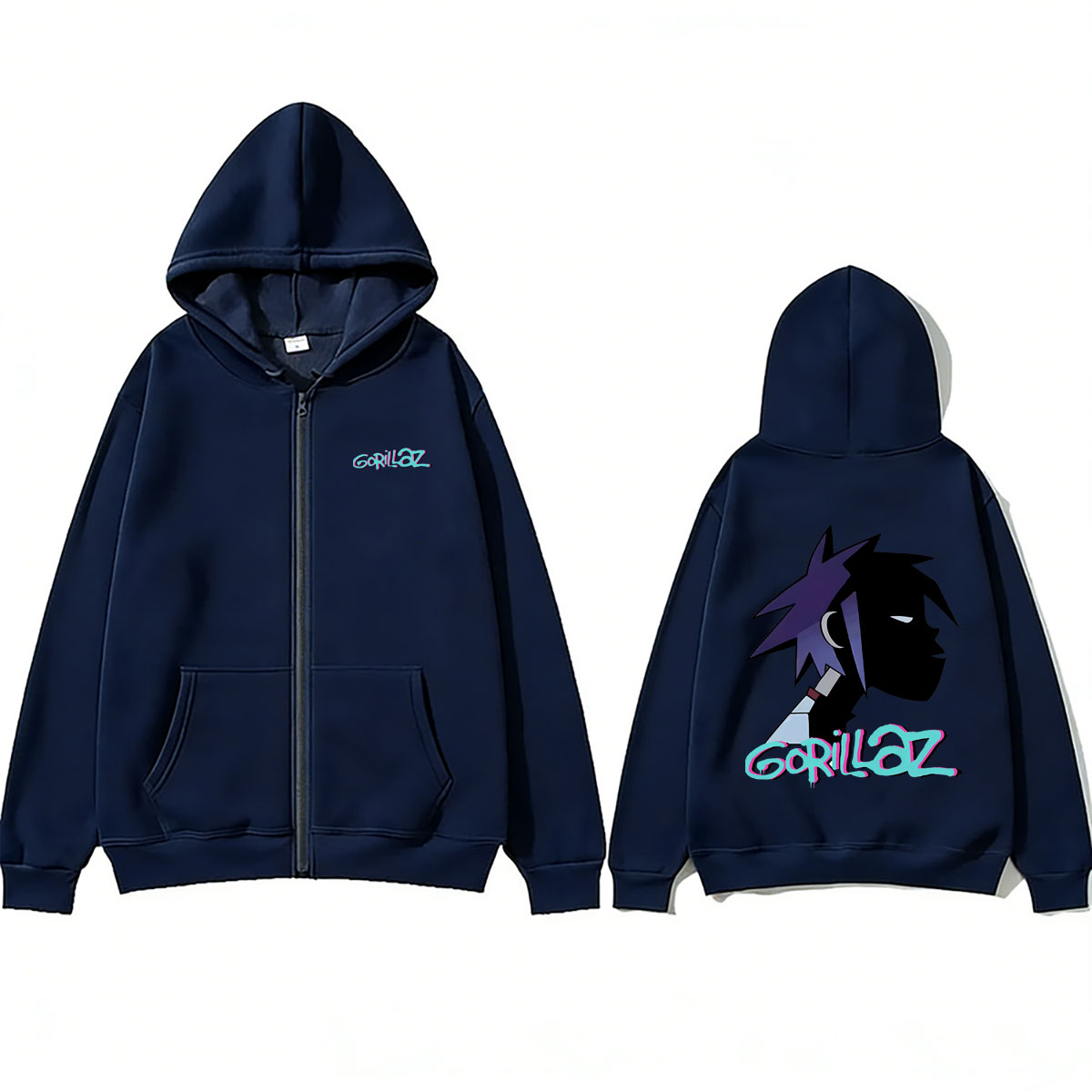 Rock grubu Gorillaz temalı, fe - Mens Fashion Zip Up Hoodies incelemesi ve fiyatı