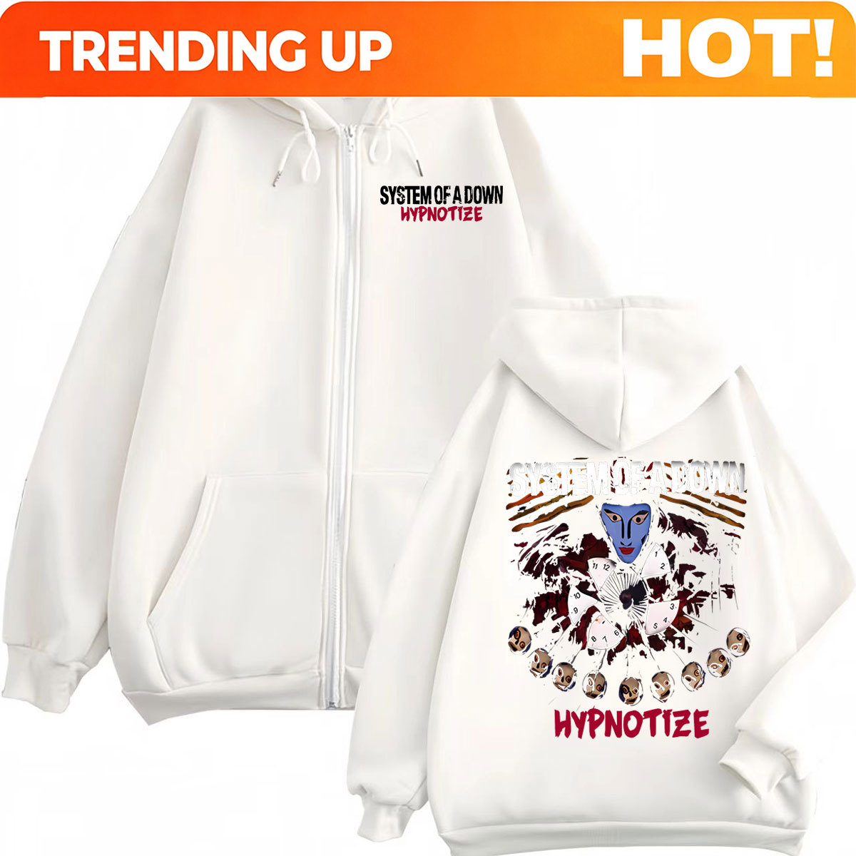 Rock Band System of A Down Hyp - Mens Fashion Zip Up Hoodies incelemesi ve fiyatı